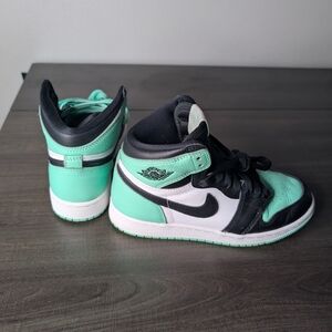 Kids Mint and Black High-Top Sneakers